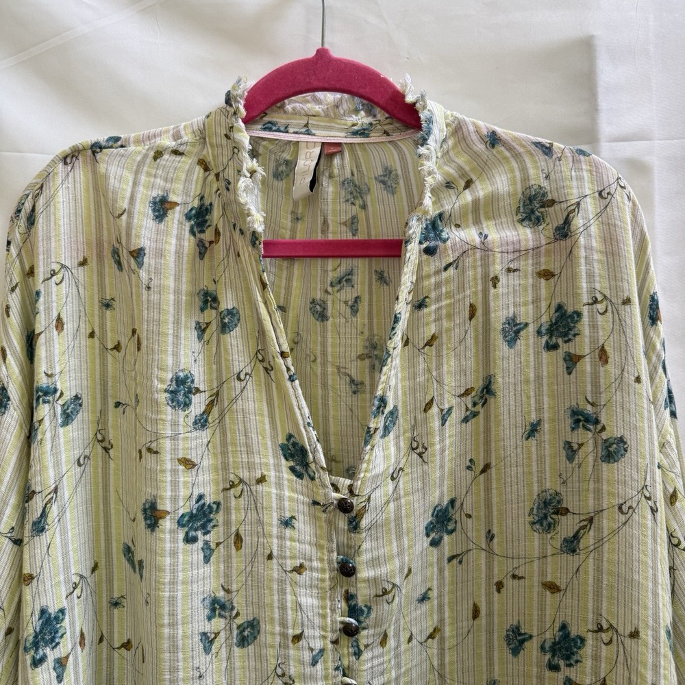 Anthropologie By Pilcro The Tavi Button Down Blouse Size L Cottagcore Prairie - Picture 3 of 14